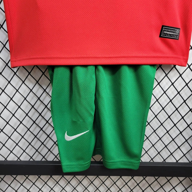 Portugal Bruno Fernandes 8 Kids Home Soccer Jersey Euro 2024