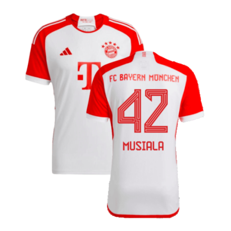 Bayern Munich Jamal Musiala 42 Home Soccer Jersey 2023/24