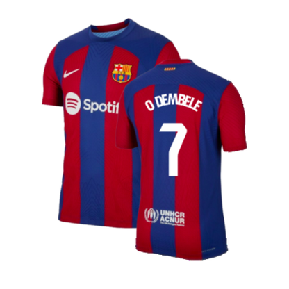 FC Barcelona Ousmane Dembele 7 Home Soccer Jersey 2023/24