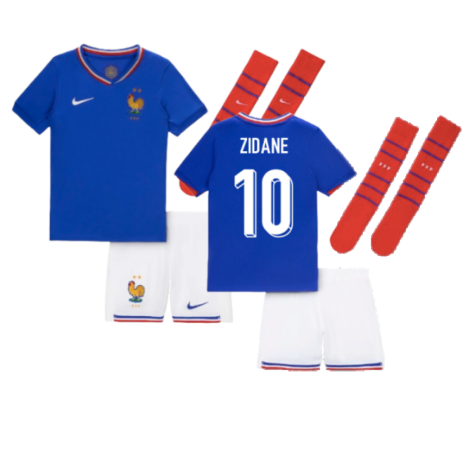 France Zinedine Zidane 10 Kids Home Soccer Jersey Euro 2024
