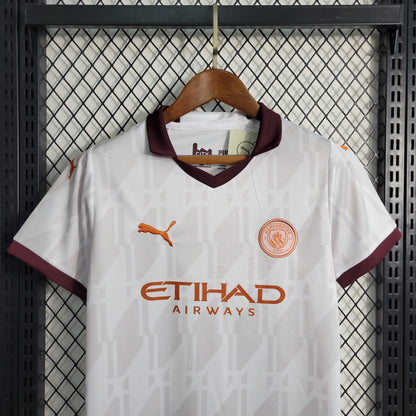 Man City Erling Haaland 9 Kids Away Soccer Jersey 2023/24