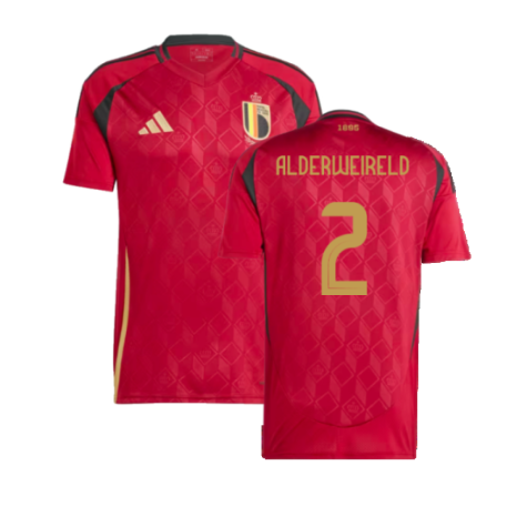 Belgium Toby Alderweireld 2 Home Soccer Jersey UEFA Euro 2024