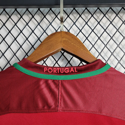 Portugal Retro Long Sleeve Home Soccer Jersey UEFA Euro 2016