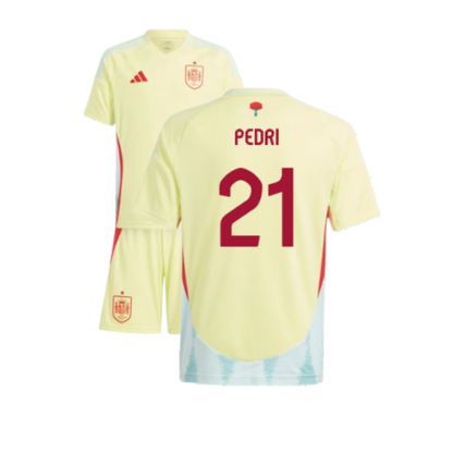 Spain Pedri 21 Kids Away Soccer Jersey Euro 2024