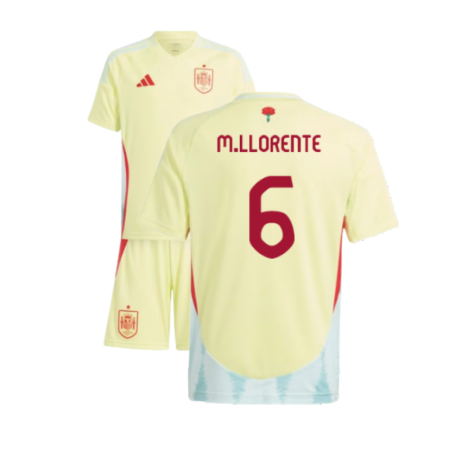 Spain Marcos Llorente 6 Kids Away Soccer Jersey Euro 2024