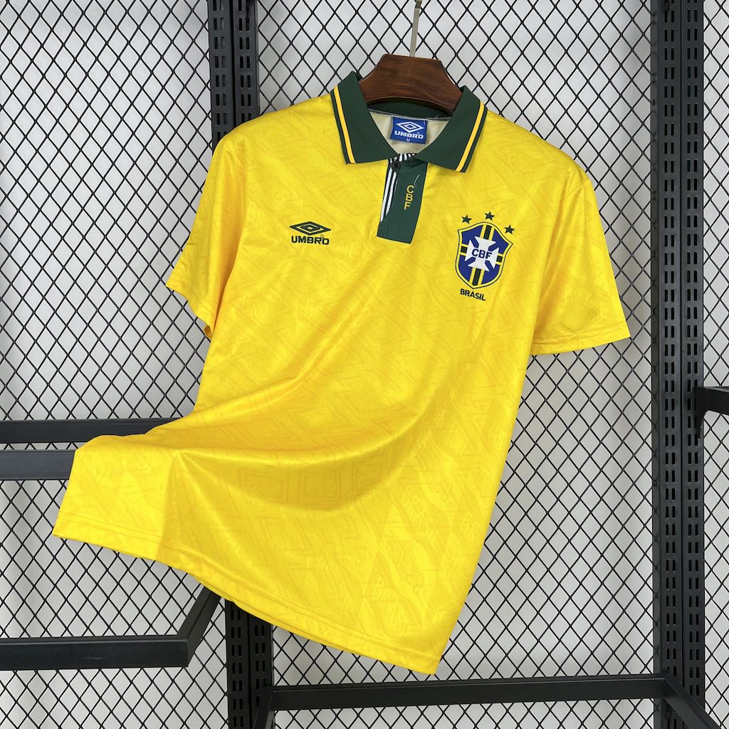 Brazil Home Retro Soccer Jersey 1991-1993