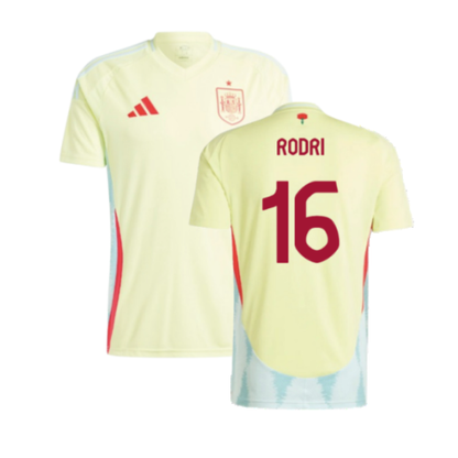 Spain Rodri 16 Away Soccer Jersey Euro 2024