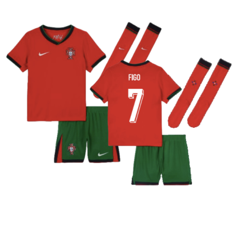 Portugal Luís Figo 7 Kids Home Soccer Jersey Euro 2024