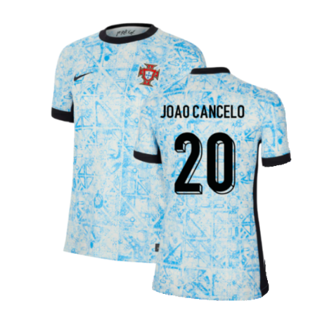 Women's Portugal Joao Cancelo 20 Away Soccer Jersey Euro 2024