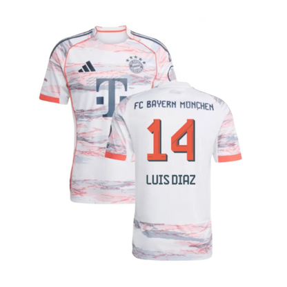 Bayern Munich Luis Díaz 14 Away Soccer Jersey 2025-2026