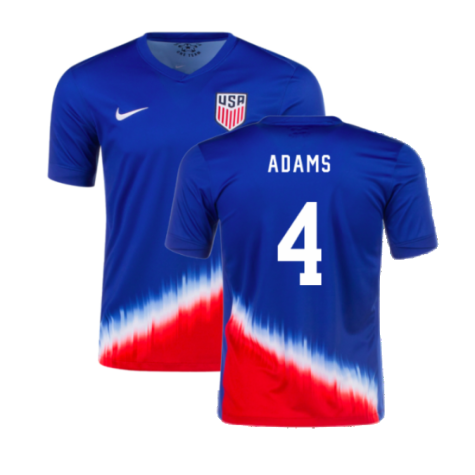USA Tyler Adams 4 Away Soccer Jersey 2024/25