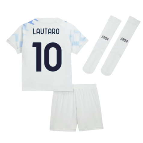 Inter Milan Lautaro Martínez 10 Kids Away Soccer Jersey 2025-2026