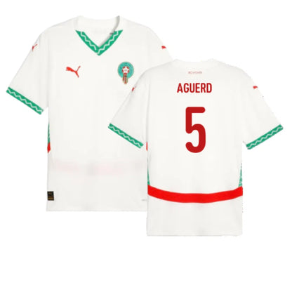 Morocco Nayef Aguerd 5 Away Soccer Jersey 2024/25