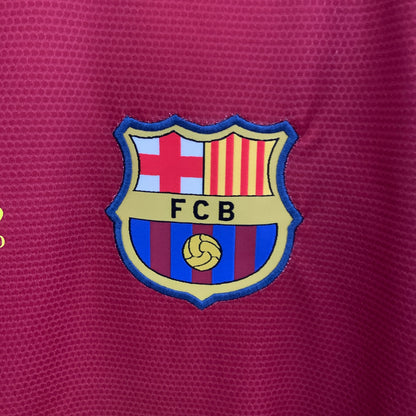 FC Barcelona Lionel Messi 10 UCL Final Retro Long Sleeve Home Soccer Jersey 2008-2009