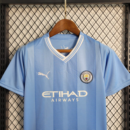 Man City Kevin De Bruyne 17 Kids Home Soccer Jersey 2023/24