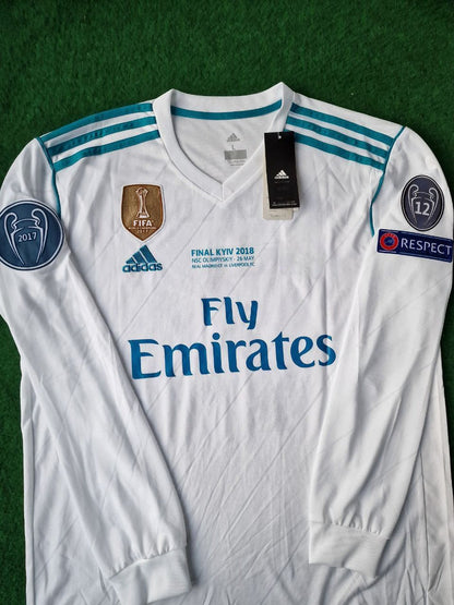 Real Madrid Cristiano Ronaldo 7 Retro Long Sleeve Home Soccer Jersey 2017-2018