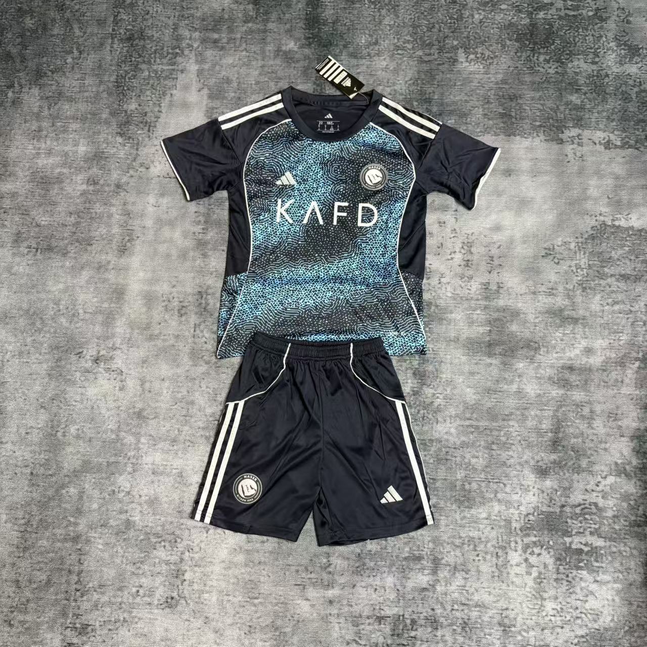 Al Nassr Cristiano Ronaldo 7 Kids Away Soccer Jersey 2025-2026