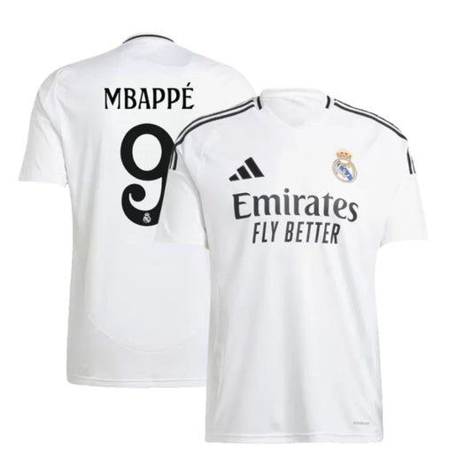 Real Madrid Kylian Mbappé 9 Home Soccer Jersey 2024/25