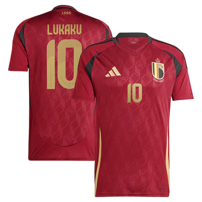 Belgium Romelu Lukaku 10 Home Soccer Jersey UEFA Euro 2024