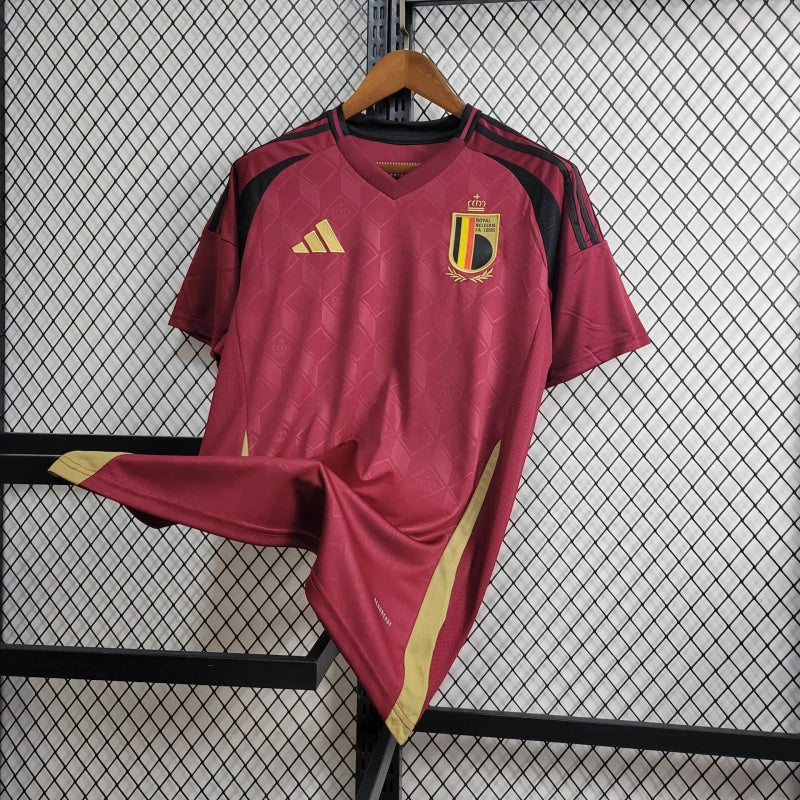 Belgium Romelu Lukaku 10 Home Soccer Jersey UEFA Euro 2024