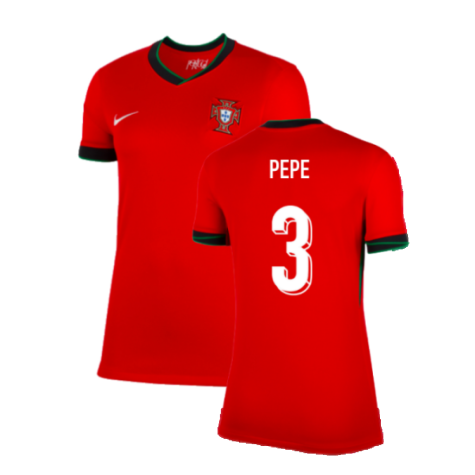 Women's Portugal Pepe 3 Home Soccer Jersey Euro 2024