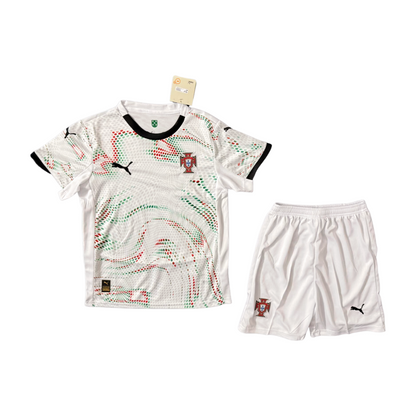 Portugal Bruno Fernandes 8 Away Soccer Jersey Kids Kit 2025-2026