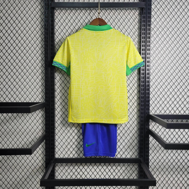 Brazil Kids Home Soccer Jersey 2024/25 - Yellow