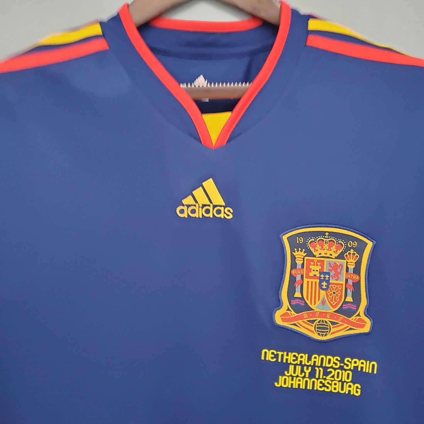 Spain David Villa 7 Retro Away Soccer Jersey World Cup 2010