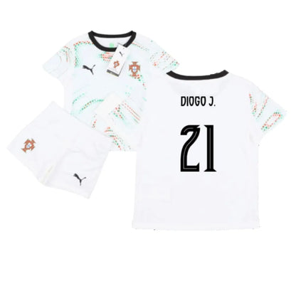 Portugal Diogo Jota 21 Away Soccer Jersey Kids Kit 2025-2026