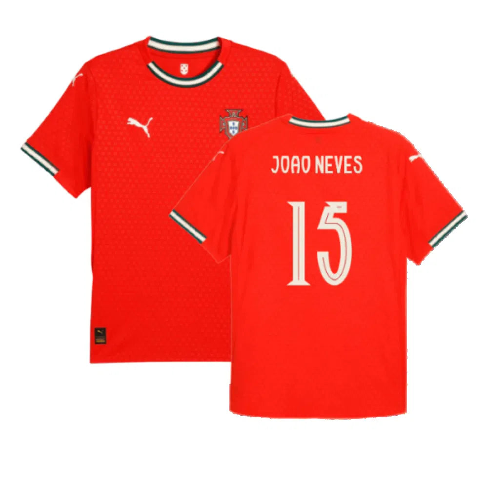 Portugal João Neves 15 Home Soccer Jersey 2025/26