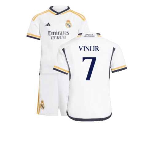Real Madrid Vini JR 7 Kids Home Soccer Jersey 2023/24