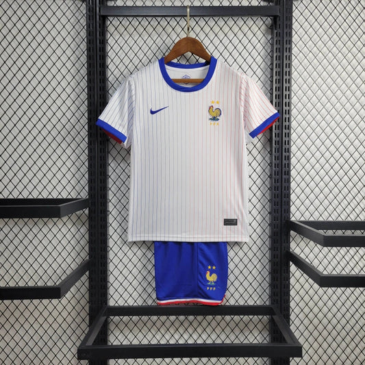 France Kids Away Soccer Jersey UEFA Euro 2024 - White