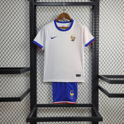 France Kylian Mbappé 10 Kids Away Soccer Jersey Euro 2024
