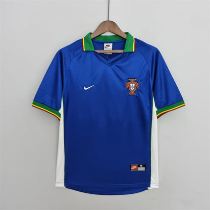 Portugal Retro Away Soccer Jersey World Cup 1998 - Blue