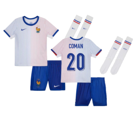 France Kingsley Coman 20 Kids Away Soccer Jersey Euro 2024