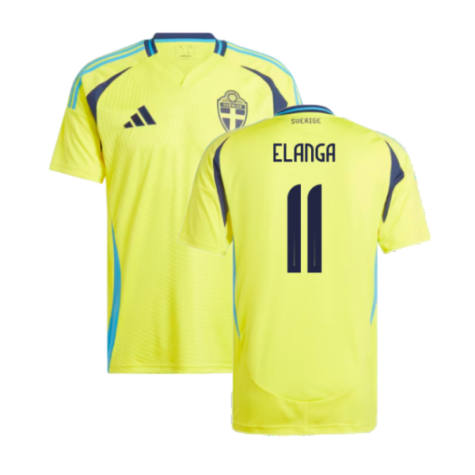 Sweden Anthony Elanga 11 Home Soccer Jersey 2024/25
