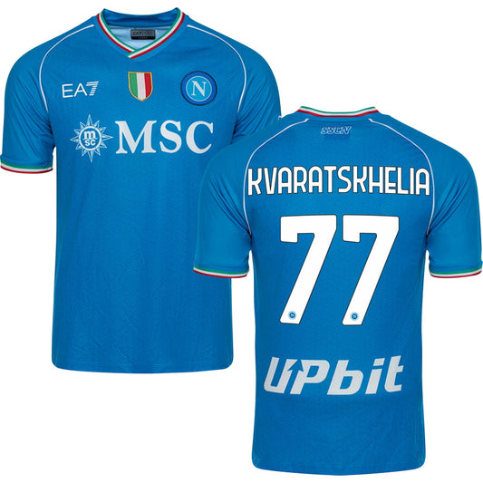 Napoli Khvicha Kvaratskhelia 77 Home Soccer Jersey 2023/24