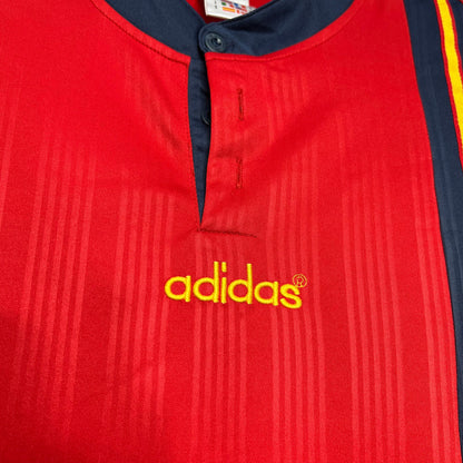 Spain Retro Home Soccer Jersey Euro Cup 1996