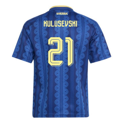 Sweden Dejan Kulusevski 21 Away Soccer Jersey World Cup 2026
