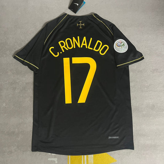 Portugal Cristiano Ronaldo 7 Retro Away Soccer Jersey World Cup 2006