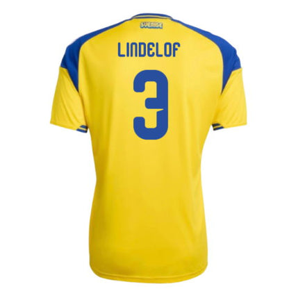 Sweden Victor Lindelof 3 Home Soccer Jersey World Cup 2026