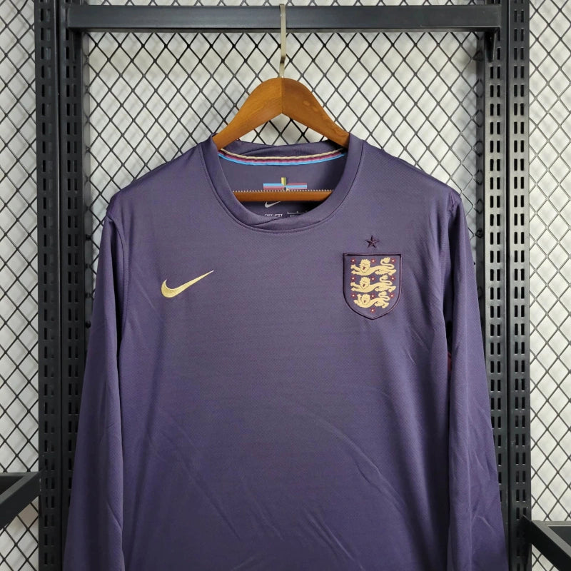England Long Sleeve Away Soccer Jersey UEFA Euro 2024