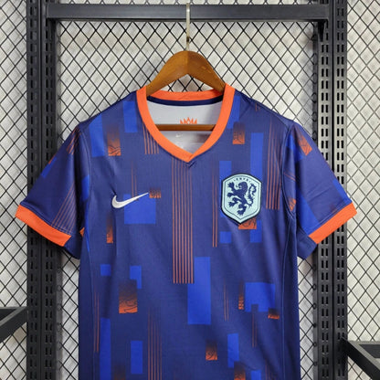 Netherlands Frenkie de Jong 21 Away Soccer Jersey Euro 2024