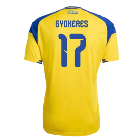 Sweden Viktor Gyokeres 17 Home Soccer Jersey World Cup 2026