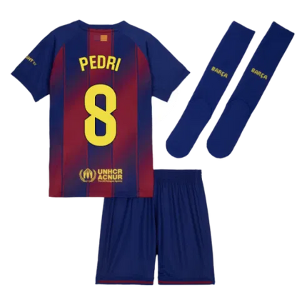 FC Barcelona Pedri 8 Kids Home Soccer Jersey 2025-2026