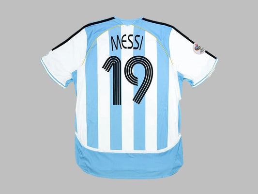 Argentina Lionel Messi 19 Home Retro Soccer Jersey World Cup 2006