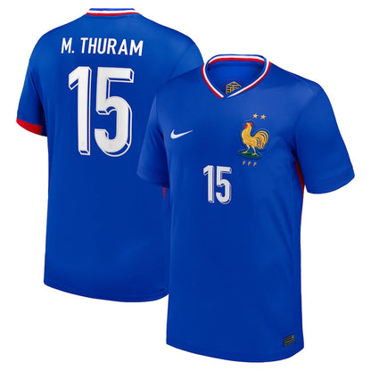 France Marcus Thuram 15 Home Soccer Jersey Euro 2024