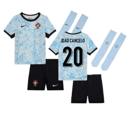 Portugal Joao Cancelo 20 Kids Away Soccer Jersey Euro 2024