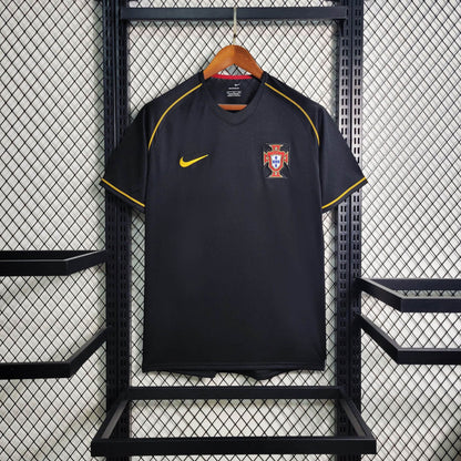 Portugal Retro Away Soccer Jersey World Cup 2006 - Black