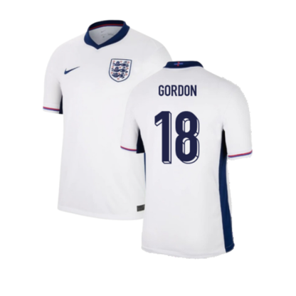 England Anthony Gordon 18 Home Soccer Jersey Euro 2024
